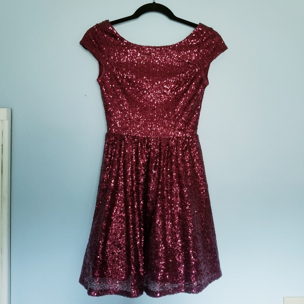 Sequin maroon party dress JCPenney